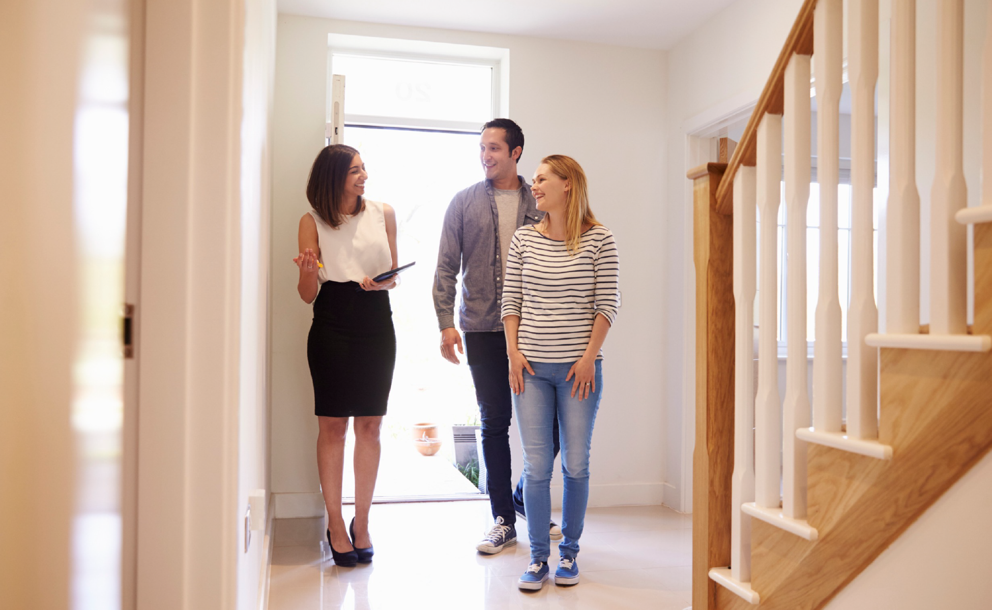 showing couple around open house